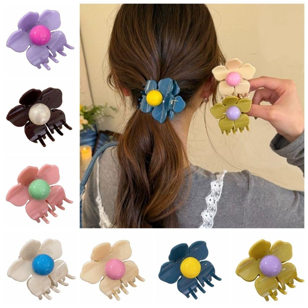 Hairpin Flower Hair Claw Plastic Plastic Shark Clip Creative Hair Crab Clip  Vacation