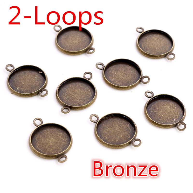 8-25mm Single/Double Loops Round Cabochon Base Tray Bezels Blank Setting Supplies For Jewelry Making Findings Bracelet Pendant