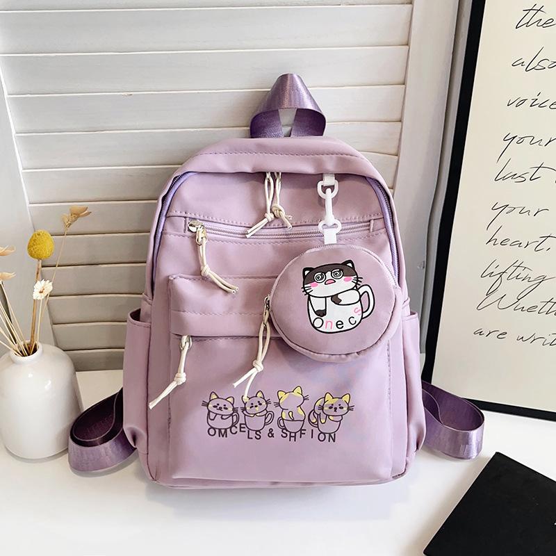 Schoolbag Cute cartoon two-piece set Large capacity backpack School bag Kindergarten backpack Printed cartoon casual canvas backpack