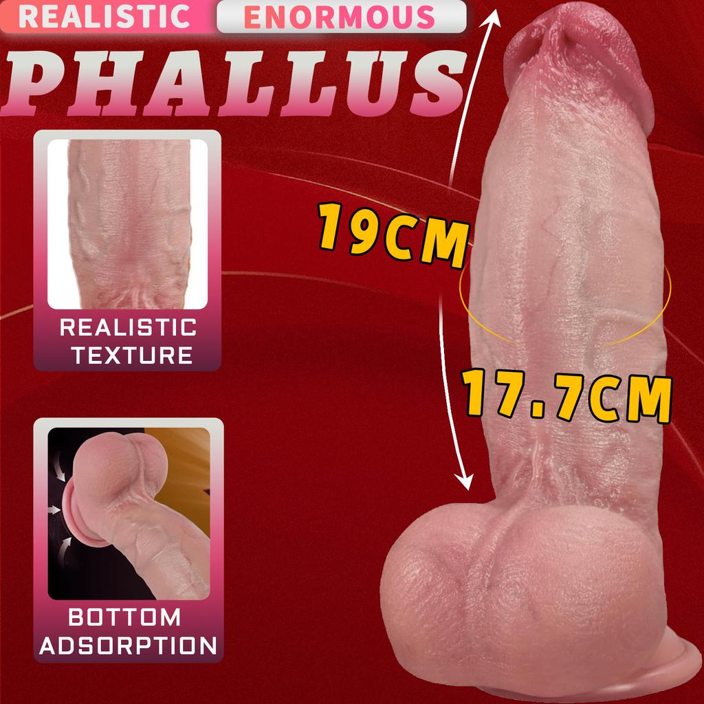 7 Inch Thick Dual Density Silicone Dildo, Realistic Suction Cup Dildo, Soft Texture G-Spot Design, Body-Safe Adult Intimate Product for Couples