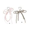 Stylish Ribbon Bowknot Backpack Keyring Fashionable Keychain Fashionable Beaded Charm Pendant Accessory Gift for Women