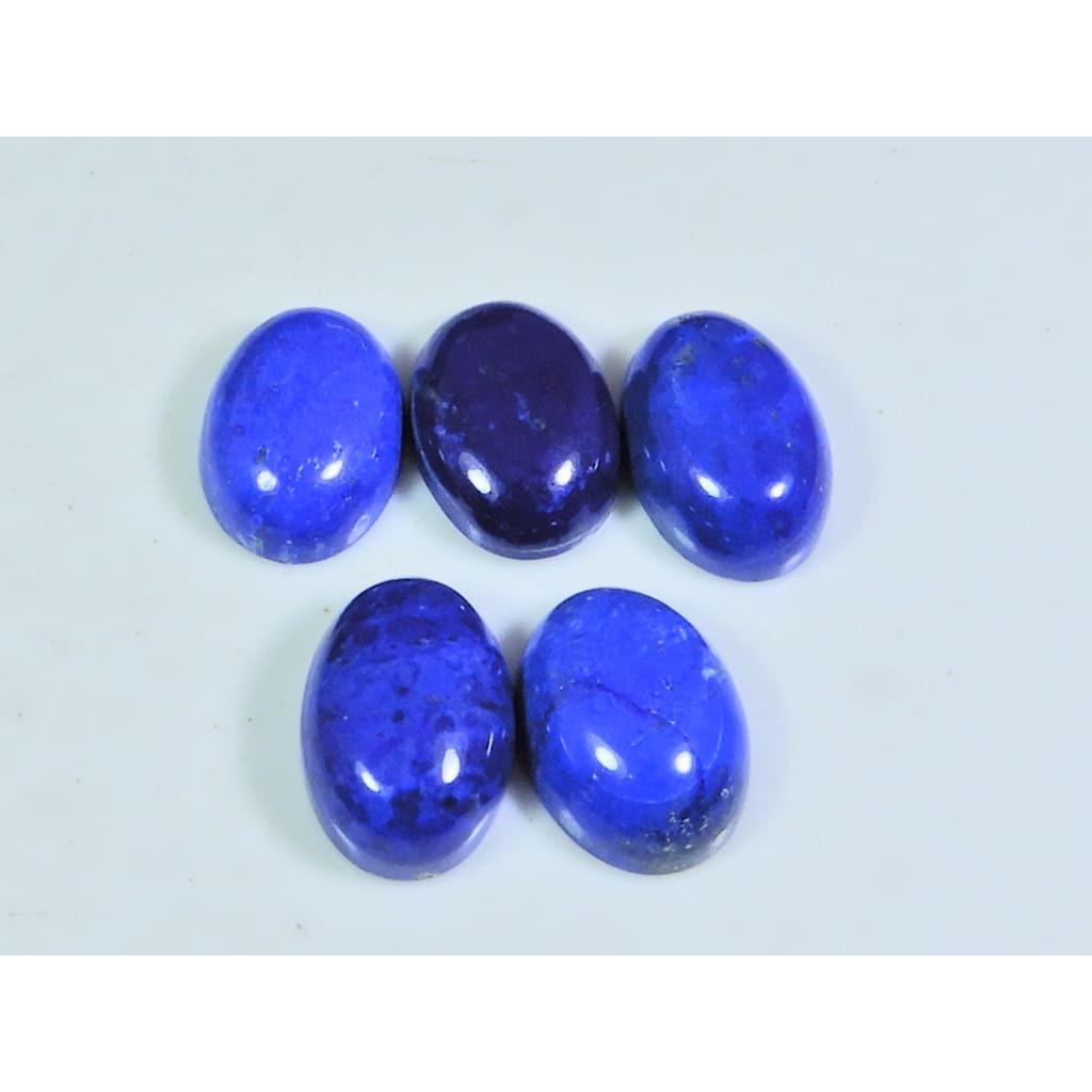 10X14MM Natural Lapis Lazuli Oval Cabochon Loose Gemstone 5Pcs Lot 30Cts. A-513