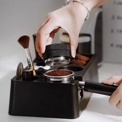 Porte-filtre à café 51/53/58mm en ABS Porte-distributeur Tapis de tassage Espresso Support Boîte à marc d'espresso Ustensiles à café