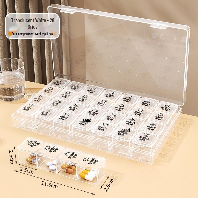 Carefully Selected Portable Pill Organizer - 21 & 28 Compartments for Weekly Medication Storage