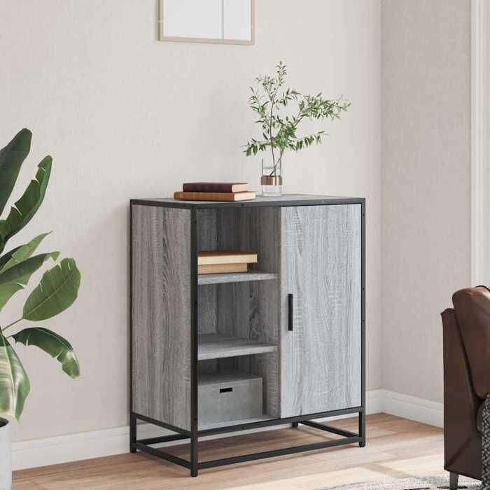 VidaXL Buffet sonoma gris 62x35x76 cm bois d'ingénierie, armoire de rangement, meuble d'entrée, meuble d'appoint, meuble de 848997