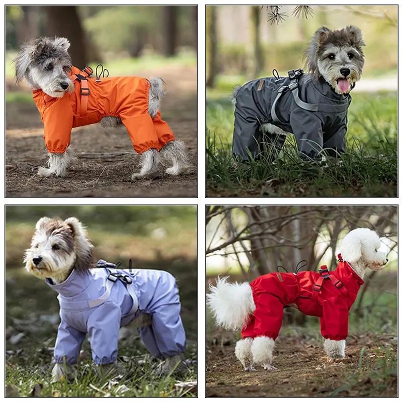 Dog Raincoat with Harness - Adjustable Waterproof Reflective Jacket for Small Dogs (Outdoor Protection for Chihuahua & Yorkie)