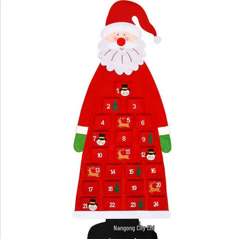 Felt Christmas Tree Countdown Calendar with Ornaments - Children's Gift