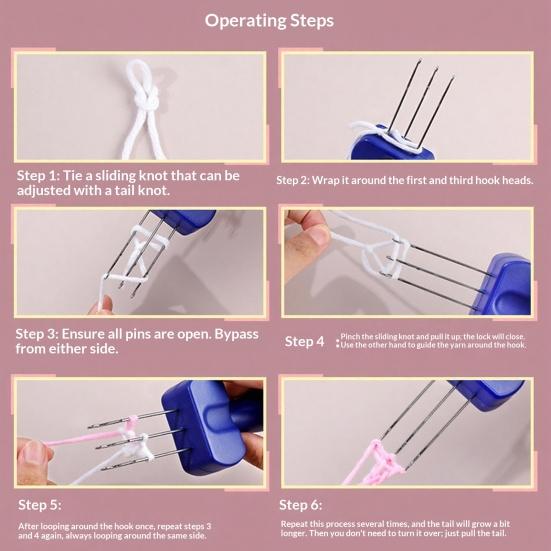 3/4-Latch Hook Cord Knitting Tool DIY Binding-Off Edging Knitting Projects Crochet Tool Yarn Weaving Crocheting Needle Hook