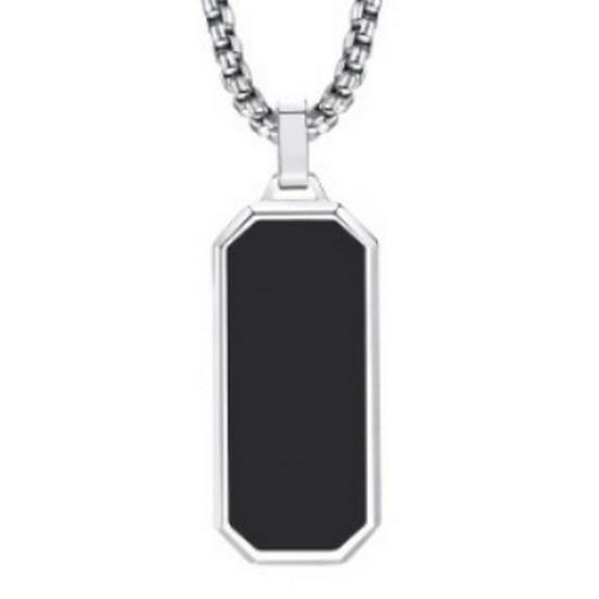 Men's Black Stainless Steel Drip Oil Necklace - Hip Hop Style Versatile Sweater Chain