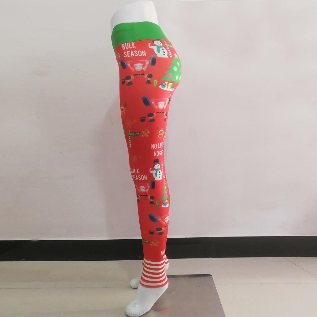 New Printed Women's Fitness Leggings, Sports Holiday Christmas Yoga Pants