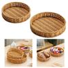 Round Serving Tray Easy To Clean Organizer Tray Bread Storage Basket Hand Woven Basket for Candy Snacks Party Countertop Kitchen