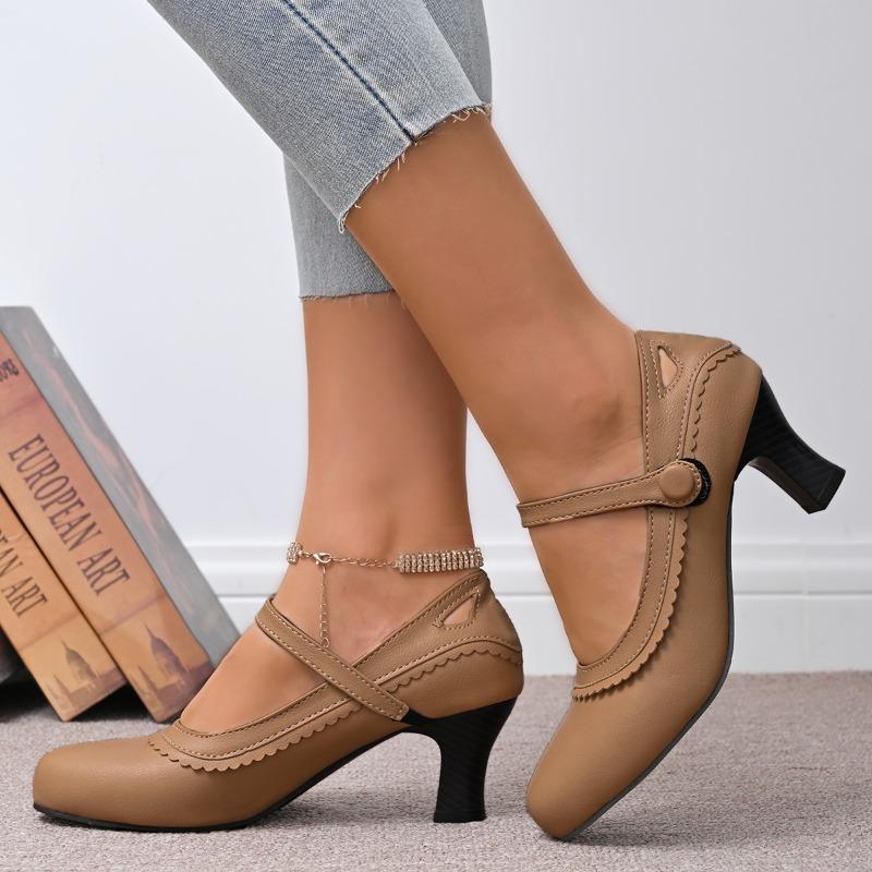 Fashion Brief Pumps Beige High Heels Comfortable High-Heeled Shoes Round Toe Slip On Sandals Ladies Lace-Up Mary Jane Basketball Platfor