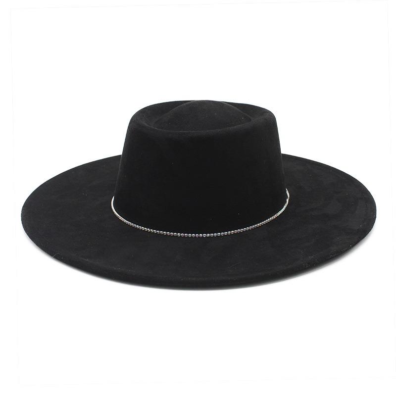 Women S Vintage Retro Wide Brim Suede Panama Fedora Hat