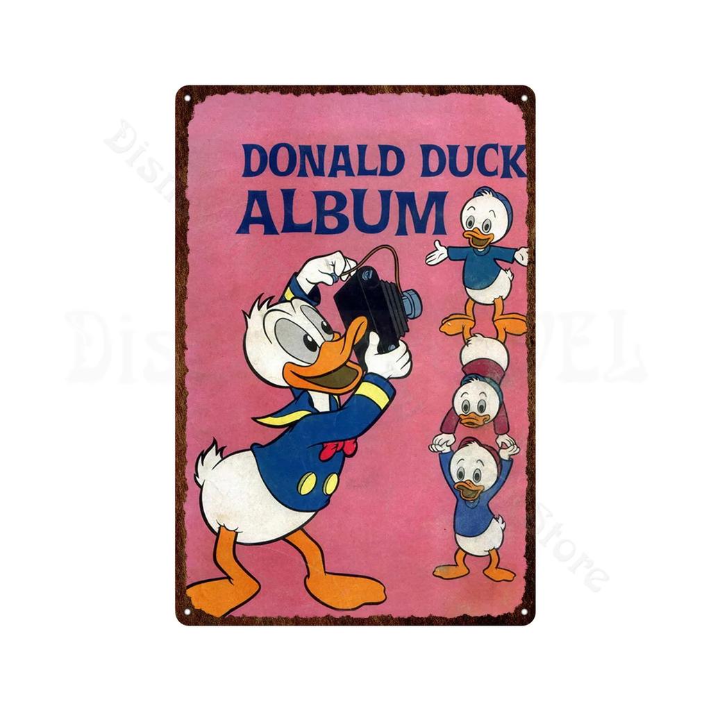 Metal Signs Donald Duck Uncle Scrooge Classic Animation Metal Poster Decorative Tin Painting Vintage Retro Kid Room Decor