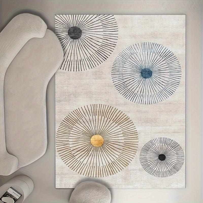 Modern blue box design non-slip area rug, stylish geometric pattern, modern minimalist style, washable sound-absorbing noise-reducing patio rug, 80cm X160cm/31.5Inch X62.