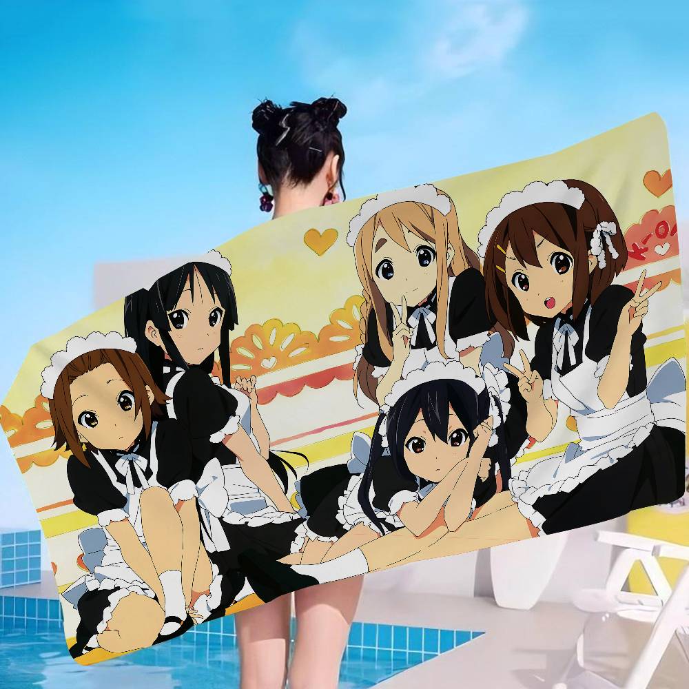 Anime K-On Mikrofaser Bedrucktes Strandtuch Bergsteigen Yoga Strand Schwimmen Laufen Saugfähiges Weiches Handtuch