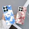 Phone Case For Moto Edge 60 Fusion Case Protect Cover For Motorola Moto Edge 60 Marble Butterfly Print Clear Soft Silicone Funda