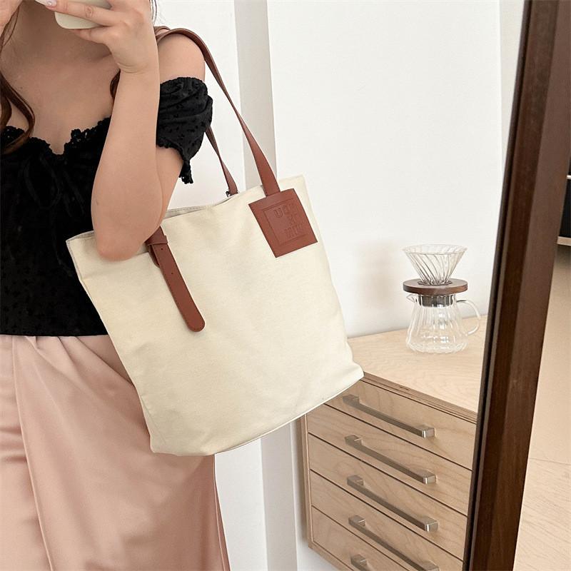 Sac Cabas en Toile Mode 2024 Été Tendance Style Urbain Sac Bandoulière Décontracté Pour Femmes