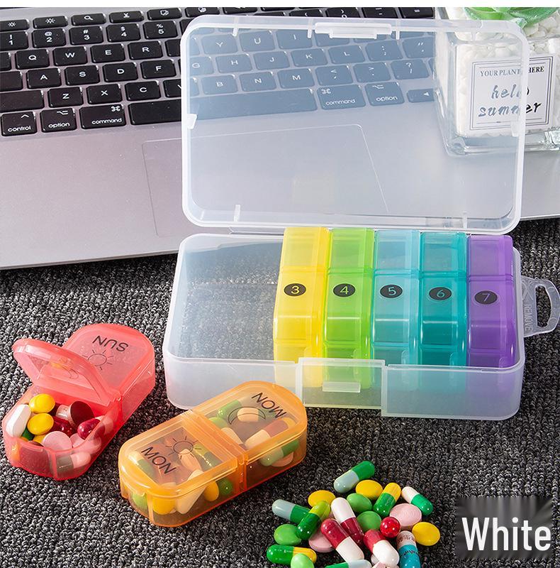 Kerry 14-Fächer Wöchentlicher Regenbogen-Pillenorganizer - Tragbarer, farbenfroher Pillenspender mit großer Kapazität