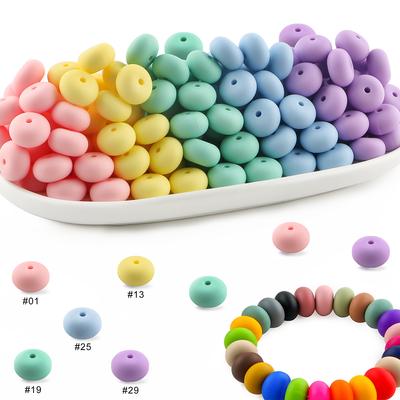 25 stuks/partij 14 mm Abacus Siliconen Linzen Kralen Losse Kralen Voor Sieraden Maken DIY Sieraden Accessoires Sleutelhanger Kralen Pen Armbanden
