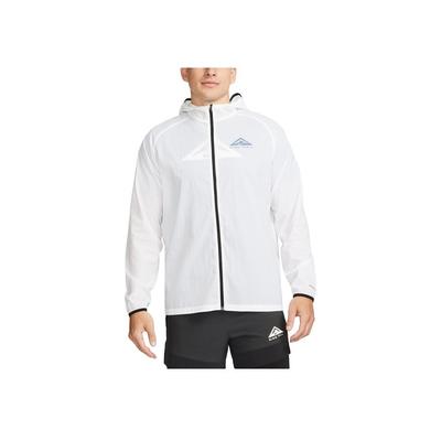 Jaqueta Masculina Trail Aireez Cor Sólida Logo Zíper Manga Longa Jaquetas Branco DX6884-100
