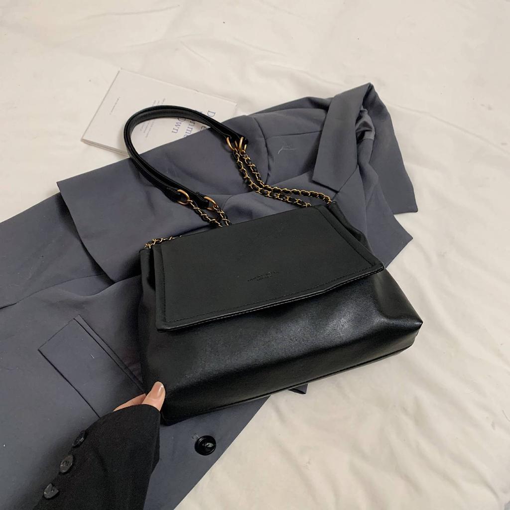 Autumn and Winter Retro Large-capacity Bag Women's 2025 New Versatile Soft Leather Tote Bag Premium Chain Shoulder Messenger Bag