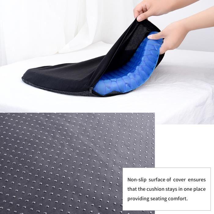 Gel-Sitzkissen - LIXADA - Wabenstruktur - Waschbare Abdeckung - Rutschfest - 38x30x3,5cm