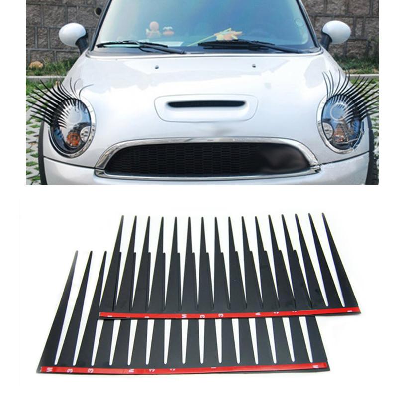 1pair Headlight Black Eyelash Sticker Car Eyelashes Car False Eyelashes Car Sticker Motorcycle Car Styling Automobiles