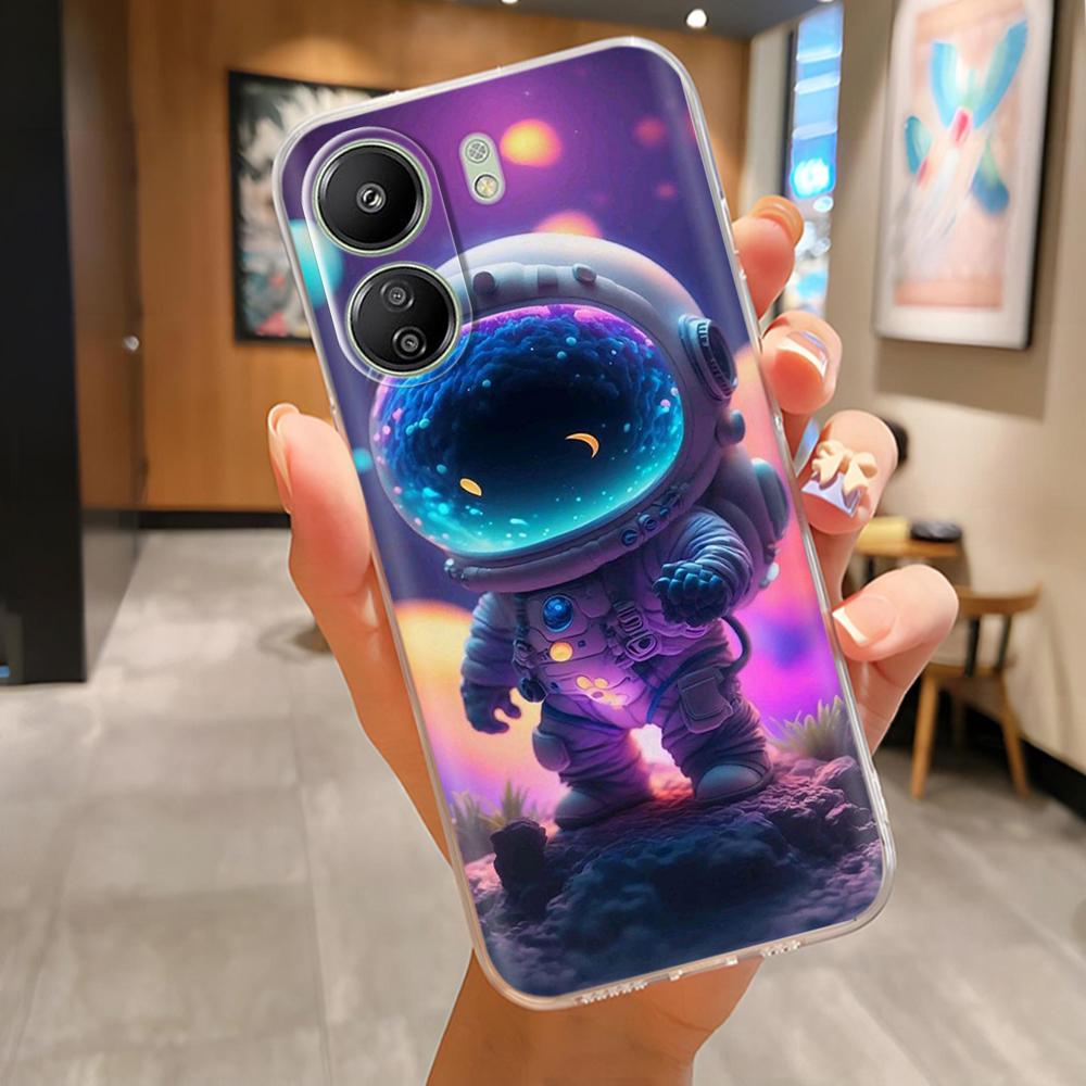 For Xiaomi Poco C65 Case Cute Cartoon Transparent TPU Silicone Cover For POCO C65 C 65 PocoC65 Phone Cases For Xiaomi Poco C65