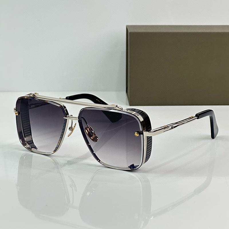 Men's Luxury Black Gold Diamond Cut Pilot Sunglasses Limited Edition Top Quality Hand Craft Double Bridge Alloy Solar Glasses