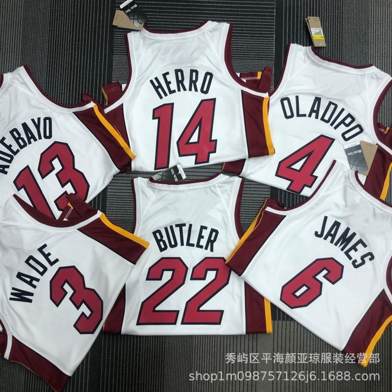 Miami Heat Basketball Jersey Custom Name Number Printed Sportswear Breathable Performance Shirt Men Women