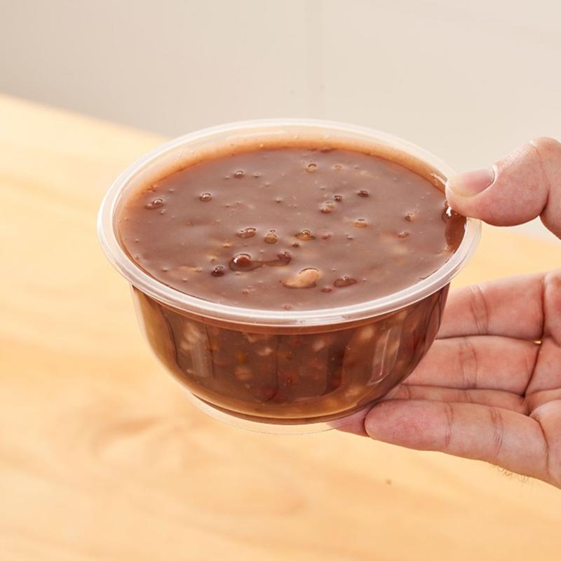 50 Pcs Disposable Transparent Heavy Duty Plastic Bowls For Ice Cream Dessert Fruit Salad Picnic Wedding Party Food Container