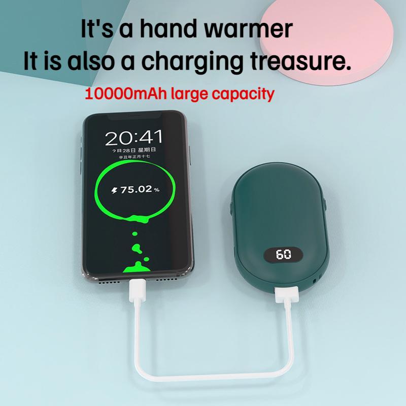 Neue Handwärmer-Powerbank 2-in-1, wiederaufladbar über USB, Mini-Handwärmer, elektrische Heizung, Taschenwärmer, hohe Kapazität, Wintergeschenk