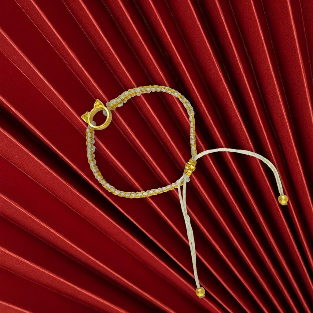 Новый регулируемый браслет с золотой нитью, ручной работы, 2025 г. для женщин - Европейский и корейский стиль