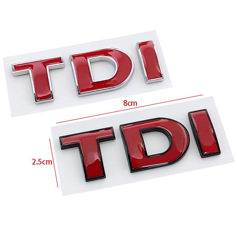 SVLHP1 3D ABS Black Logo TDI Emblem Car Trunk Badge For VW Passat Jetta Touareg Tiguan Touran Golf 4 5 6 Caddy TDI Sticker Accessories