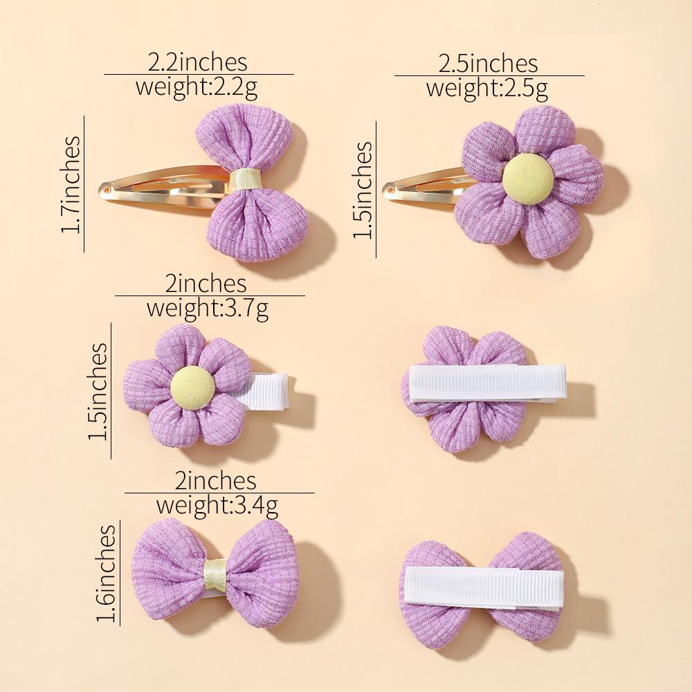 8Pcs/Set Children'S Cute Material Flower Bow Pair Clip Hair Accessories Set Girl Hairpin Temperament Clip Baby Headdress