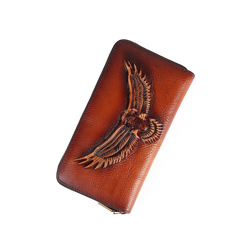Unisex Genuine Leather Cowhide Wallet with Large Capacity Card Slots and Mobile Phone Pocket
