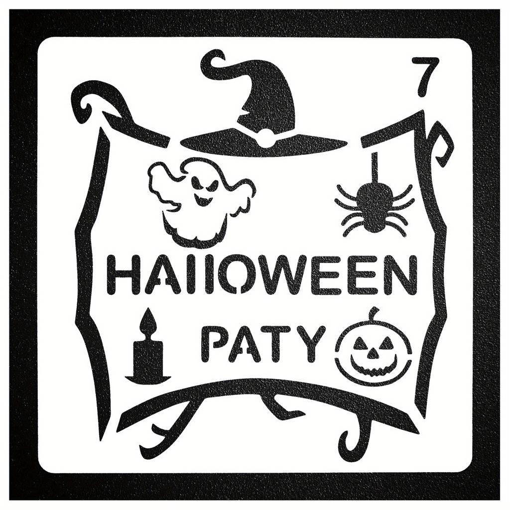 8pcs/set, 13*13cm/5.12*5.12 Inches, Holiday Model Handbook Templates, Halloween Templates, Skeleton Drawing Boards, Scrapbooking Decorations