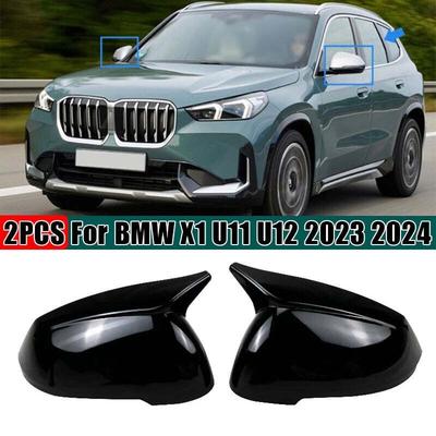 For BMW X1 U11 U12 2024 LHD Rearview Side Mirror Cover Wing Cap Exterior Sticker Door Rear View Case Trim Housing Carbon