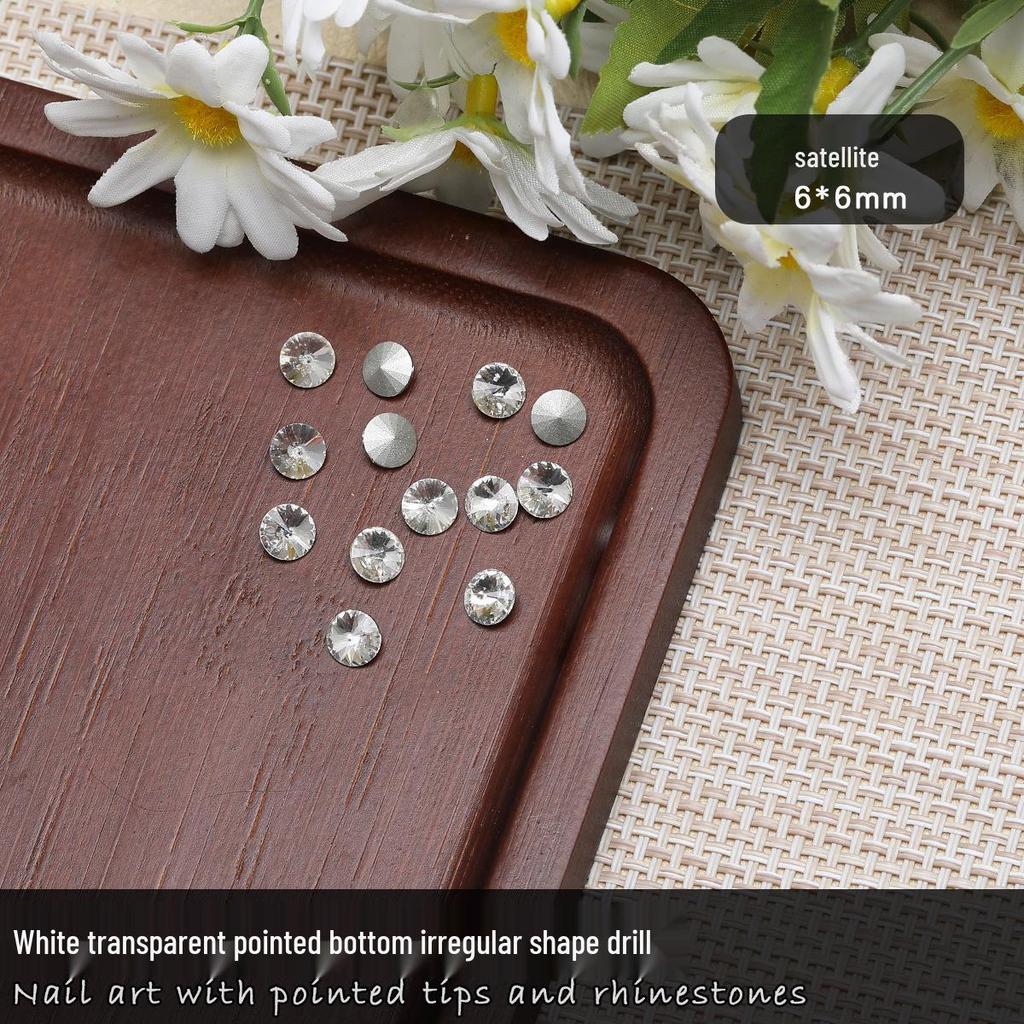 Nail Art Rhinestones: Transparent Pointed Hearts, Axe Heads, Square Rock Candy - Super Shiny Press-on Decorations