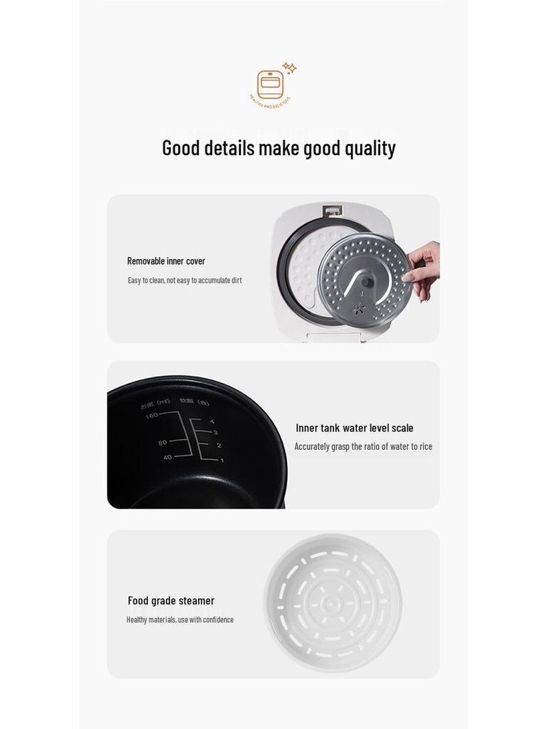 Smart Multifunctional Rice Cooker with Non-Stick Pot and Timer Reservation