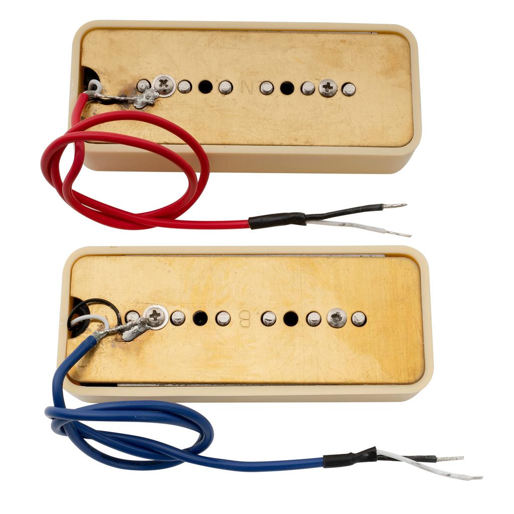 Wilkinson M Series Alnico 5 P90 Soap Bar Guitar Pickup Set for Les Paul/SG, Cream (Set of 2)