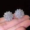 1 Pair Stud Earrings, Cubic Zircon Inlay Women Earrings, Alloy Polished Surface Ear Studs, Versatile Style Jewelry Accessories