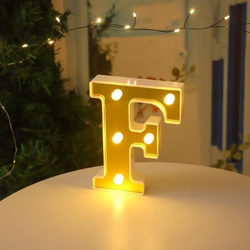Gold LED Mirror Letter Lights - Romantic Birthday and Festive Décor