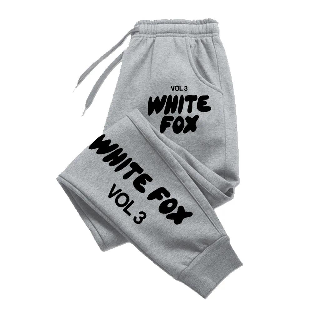 White Fox Joggers Fashion Baggy Pants Men Woman Casual Sweatpants Comfortable Fitness Trousers Womens Soft 2024New Versatile