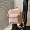 Pu Mini Backpack For College Students With Solid Color Design And Shelliemay Pendant For Daily Use