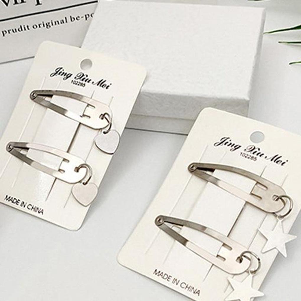 Women's Bling Point Bangs Hairpin 2-Piece Set