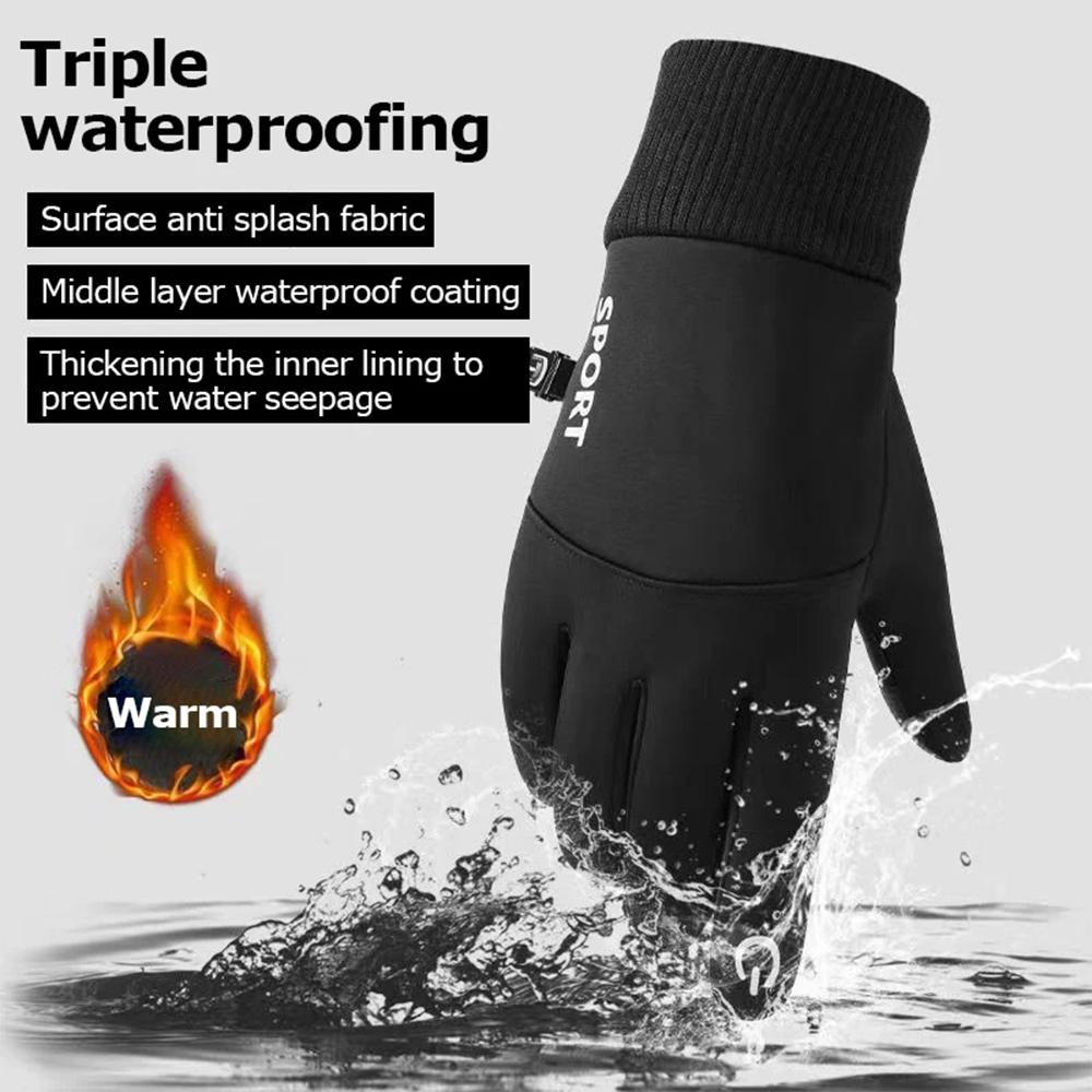 Outdoor Motorcycle Riding Gloves for Unisex All Finger Windproof Waterproof Warm Gloves Touch Screen Skiing Hiking Gloves