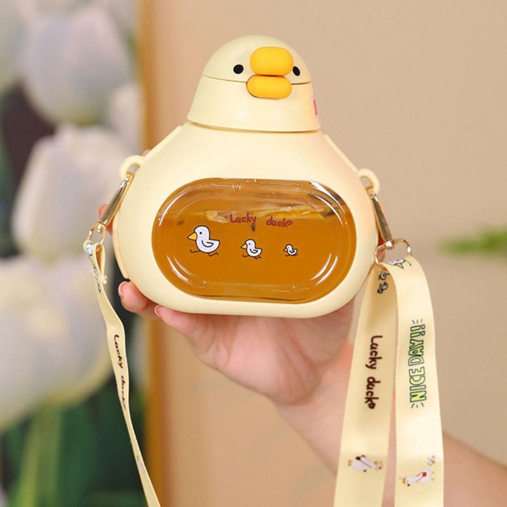 Carried with Straps Cute Duck Bottle Duck Shape Large-Capacity Big Belly Cup  Unisex