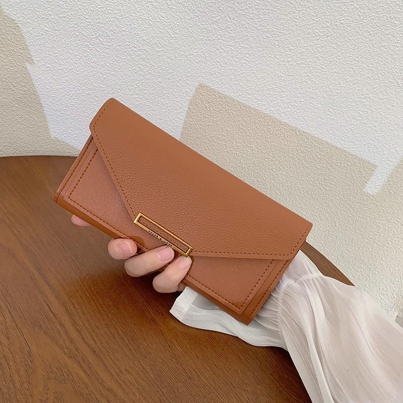 Wallet Female Long Model New Korean Version Simple Thin Large Capacity Multi-card Position Folding Card Bag Wallet Clutch Bag